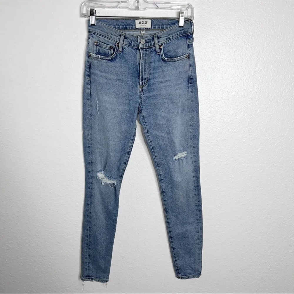 Agolde Jeans Women Size 26 Skinny Sophie Distressed High Rise Revolve C